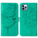 iPhone 15 Pro Max Embossed Butterfly Leather Phone Case - Green