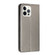 iPhone 15 Pro Max Carbon Fiber Texture Flip Holder Leather Phone Case - Grey