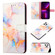 iPhone 15 Pro Max PT003 Marble Pattern Flip Leather Phone Case - Galaxy Marble White LS004