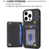 iPhone 15 Pro Max Grid Card Slot Holder Phone Case - Black