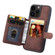 iPhone 15 Pro Max Skin Feel Dream RFID Anti-theft PU Card Bag Phone Case - Coffee