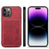 iPhone 15 Pro Max Denior PU Single Card Slot Holder Phone Case - Red