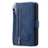 iPhone 15 Pro Max Nine Card Zipper Bag Leather Phone Case with Lanyard - Blue