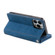 iPhone 15 Pro Max Nine Card Zipper Bag Leather Phone Case with Lanyard - Blue