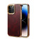 iPhone 15 Pro Max Denior Oil Wax Cowhide Plating Phone Case - Red