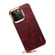iPhone 15 Pro Max Denior Oil Wax Cowhide Plating Phone Case - Red