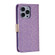 iPhone 15 Pro Max Lace Pattern Double Button Zipper Leather Phone Case with Lanyard - Purple