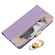 iPhone 15 Pro Max Lace Pattern Double Button Zipper Leather Phone Case with Lanyard - Purple