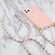 iPhone 15 Pro Max Wheat Straw TPU Shockproof Phone Case with Neck Lanyard - Pink