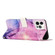 iPhone 15 Pro Max Painted Marble Pattern Leather Phone Case - Purple
