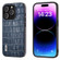 iPhone 15 Pro Max ABEEL Crocodile Texture Genuine Leather Phone Case - Blue
