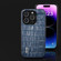 iPhone 15 Pro Max ABEEL Crocodile Texture Genuine Leather Phone Case - Blue