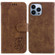 iPhone 15 Pro Max Little Tiger Embossed Leather Phone Case - Brown
