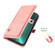 iPhone 15 Pro Max Zipper Card Slot Buckle Wallet Leather Phone Case - Pink