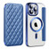 iPhone 15 Pro Max Shield Magsafe RFID Anti-theft Rhombus Leather Phone Case - Dark Blue