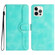 iPhone 15 Pro Max Heart Pattern Skin Feel Leather Phone Case - Light Blue