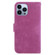 iPhone 15 Pro Max Little Tiger Embossed Leather Phone Case - Rose Red