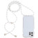 iPhone 15 Pro Max Transparent Acrylic Airbag Shockproof Phone Protective Case with Lanyard - White Grey Fine Lines