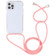 iPhone 15 Pro Max Transparent Acrylic Airbag Shockproof Phone Protective Case with Lanyard - Pink