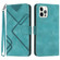 iPhone 15 Pro Max Line Pattern Skin Feel Leather Phone Case - Light Blue