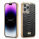 iPhone 15 Pro Max Fierre Shann Python Texture Electroplating PU Phone Case - Black