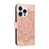 iPhone 15 Pro Max Sun Mandala Embossing Leather Phone Case - Rose Gold