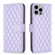 iPhone 15 Pro Max Diamond Lattice Wallet Flip Leather Phone Case - Purple