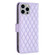 iPhone 15 Pro Max Diamond Lattice Wallet Flip Leather Phone Case - Purple