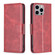 iPhone 15 Pro Max Lambskin Texture Pure Color Flip Leather Phone Case - Red