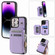 iPhone 15 Pro Max Zipper Card Slots RFID Phone Case - Purple