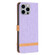 iPhone 15 Pro Max Color Block Denim Texture Leather Phone Case - Purple