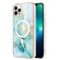 iPhone 15 Pro Max Marble Pattern Dual-side IMD Magsafe TPU Phone Case - Green 003