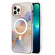 iPhone 15 Pro Max Marble Pattern Dual-side IMD Magsafe TPU Phone Case - White Marble