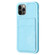 iPhone 11 BF28 Frosted Card Bag Phone Case with Holder - Blue