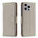 iPhone 15 Pro Max Litchi Texture Pure Color Flip Leather Phone Case - Grey