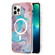 iPhone 15 Pro Max Marble Pattern Dual-side IMD Magsafe TPU Phone Case - Blue Marble