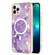 iPhone 15 Pro Max Marble Pattern Dual-side IMD Magsafe TPU Phone Case - Purple 002