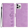 iPhone 15 Pro Max Seven Butterflies Embossed Leather Phone Case - Purple