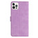 iPhone 15 Pro Max Seven Butterflies Embossed Leather Phone Case - Purple