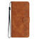 iPhone 15 Pro Max Seven Butterflies Embossed Leather Phone Case - Brown