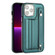 iPhone 15 Pro Max Shockproof Leather Phone Case with Wrist Strap - Green