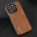 iPhone 15 Pro Max ABEEL Cowhide Texture PU Phone Case - Brown