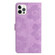 iPhone 15 Pro Max Flower Embossing Pattern Leather Phone Case - Purple