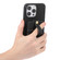 iPhone 15 Pro Max ABEEL Litchi Texture Card Bag PU Phone Case - Black