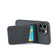 iPhone 15 Pro Max Fierre Shann Crazy Horse Card Holder Back Cover PU Phone Case - Black