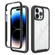 iPhone 15 Pro Max Starry Sky Solid Color Shockproof TPU Clear PC Phone Case - Black