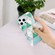 Electroplating Soft TPU Phone Case iPhone 15 Pro Max - Green White Rhombus