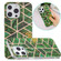 Electroplating Soft TPU Phone Case iPhone 15 Pro Max - Green Rhombus