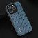 iPhone 15 Pro Max ABEEL Genuine Leather Ostrich Texture Phone Case - Blue