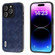 iPhone 15 Pro Max ABEEL Weave Plaid PU Phone Case - Blue